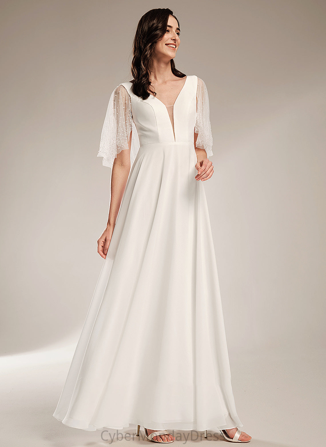 Wedding Dresses Marisol Beading Floor-Length Dress A-Line V-neck Wedding With