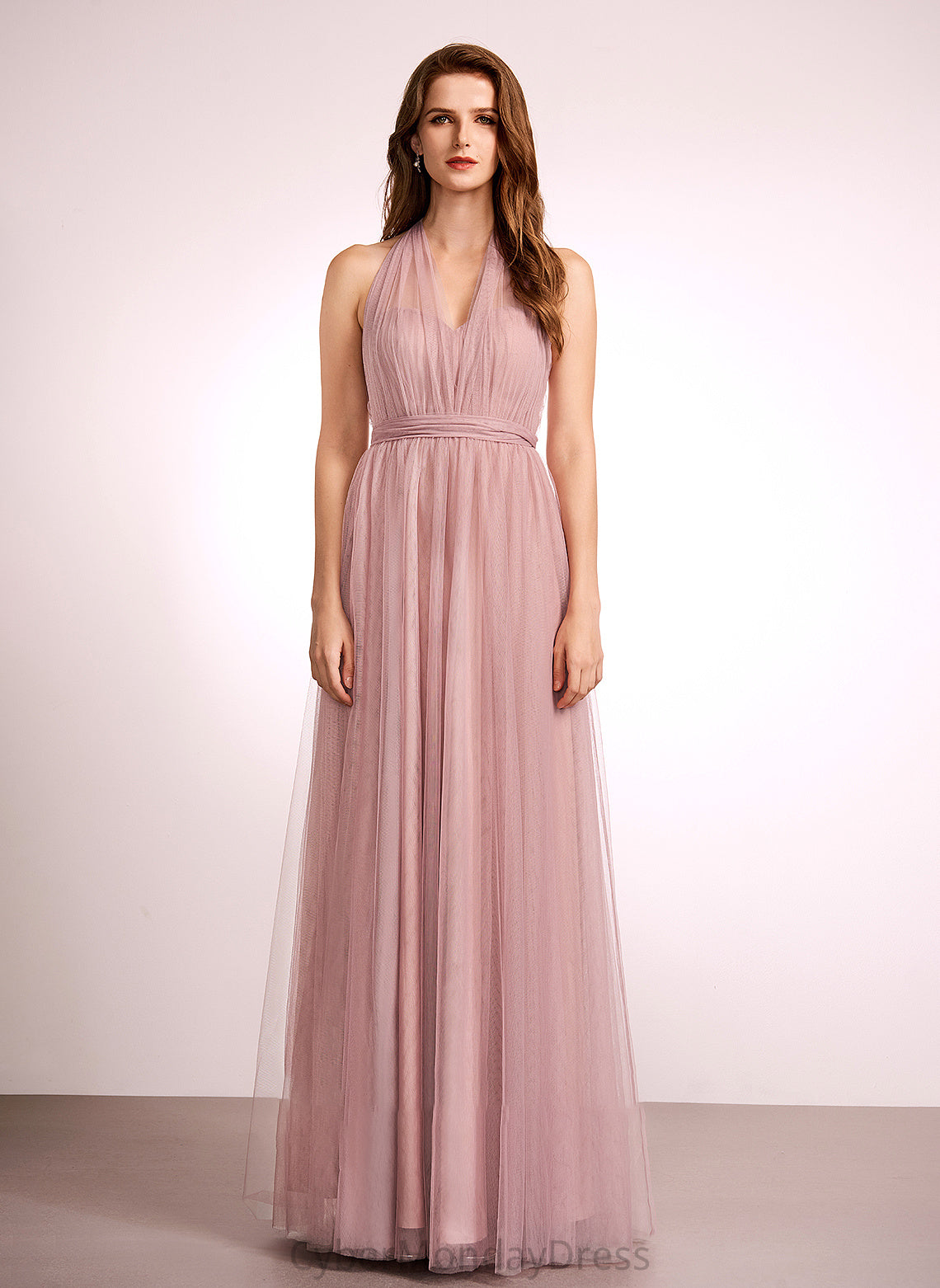 V-neck Length Neckline One-Shoulder Floor-Length Fabric Silhouette Off-the-Shoulder A-Line Straps Tulle Thalia Bridesmaid Dresses