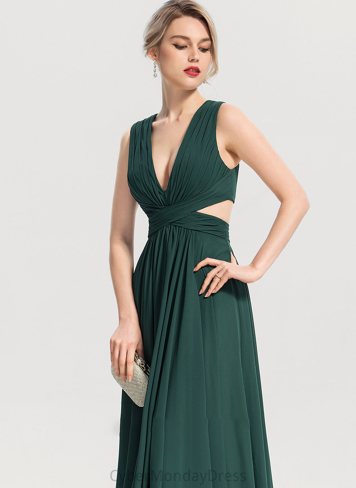 V-neck Length Neckline A-Line Silhouette Fabric Sleeve Floor-Length Kayden Bridesmaid Dresses