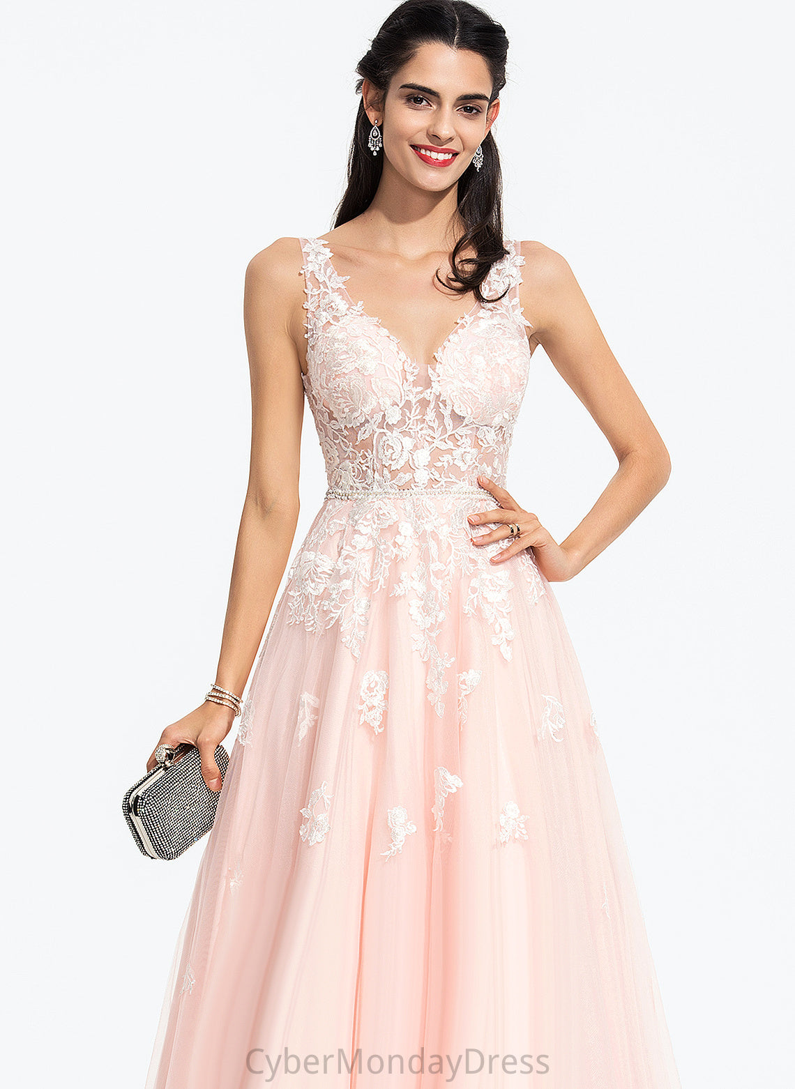 V-neck Alannah Floor-Length Wedding Sequins Lace Dress Tulle Beading With Wedding Dresses Ball-Gown/Princess