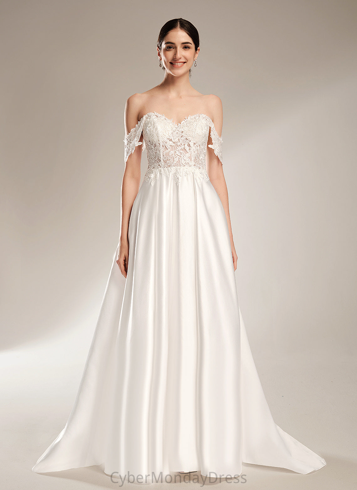 Wedding Chapel Satin Wedding Dresses Dress With Renata Sequins Lace Train Sweetheart Ball-Gown/Princess