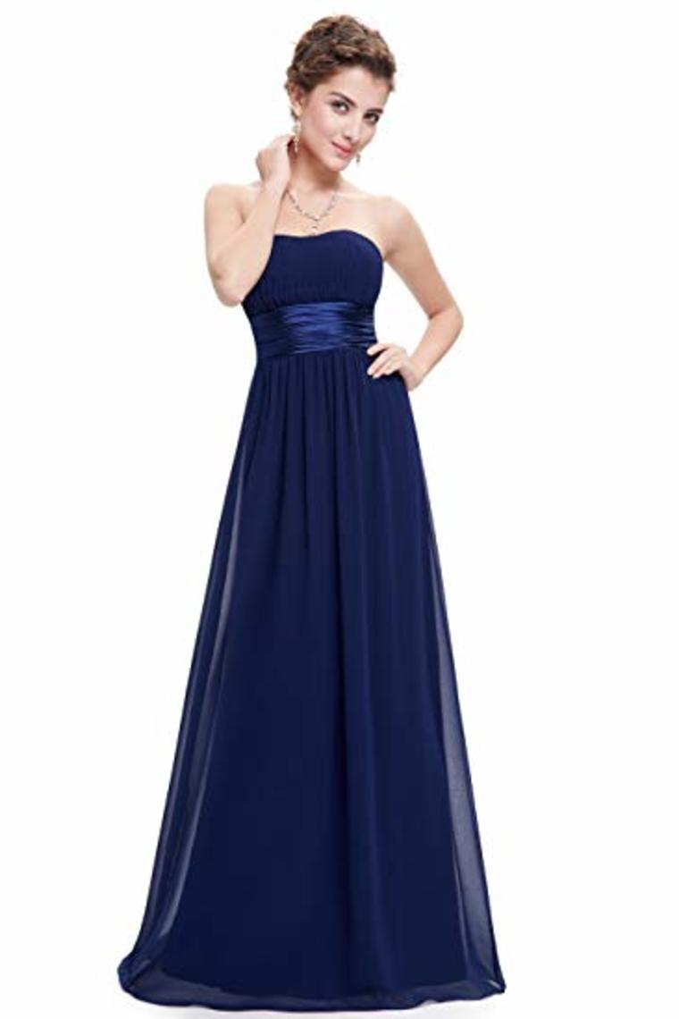 Chiffon Sweetheart Neck A Line Sleeveless Wedding Bridesmaid Long Evening Festive Party Dress