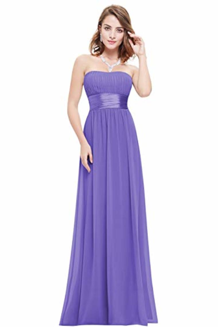 Chiffon Sweetheart Neck A Line Sleeveless Wedding Bridesmaid Long Evening Festive Party Dress