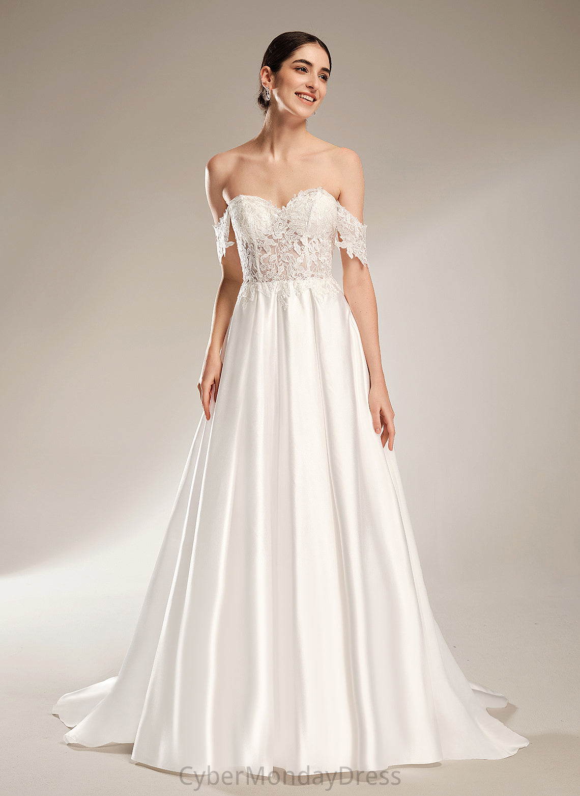 Wedding Chapel Satin Wedding Dresses Dress With Renata Sequins Lace Train Sweetheart Ball-Gown/Princess