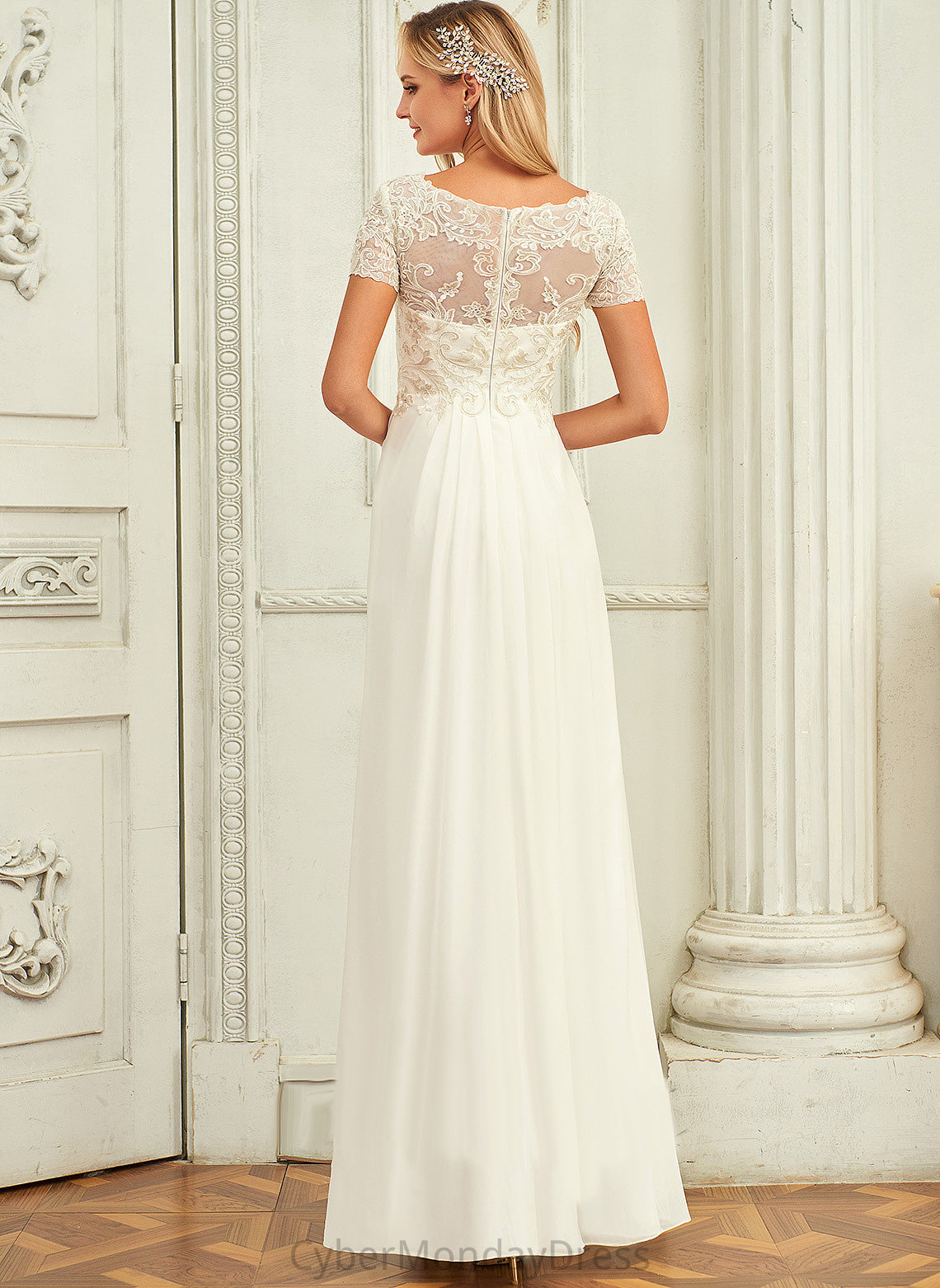 Dress Floor-Length Micah Chiffon Wedding A-Line V-neck Wedding Dresses