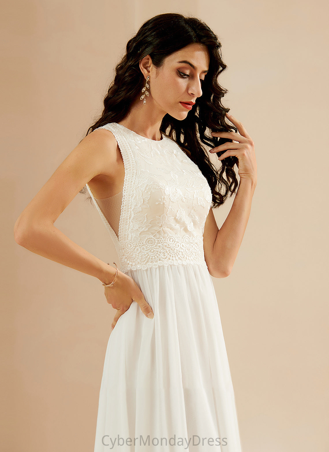 Dress Wedding A-Line Sweep With Train Sequins Irene Lace Wedding Dresses