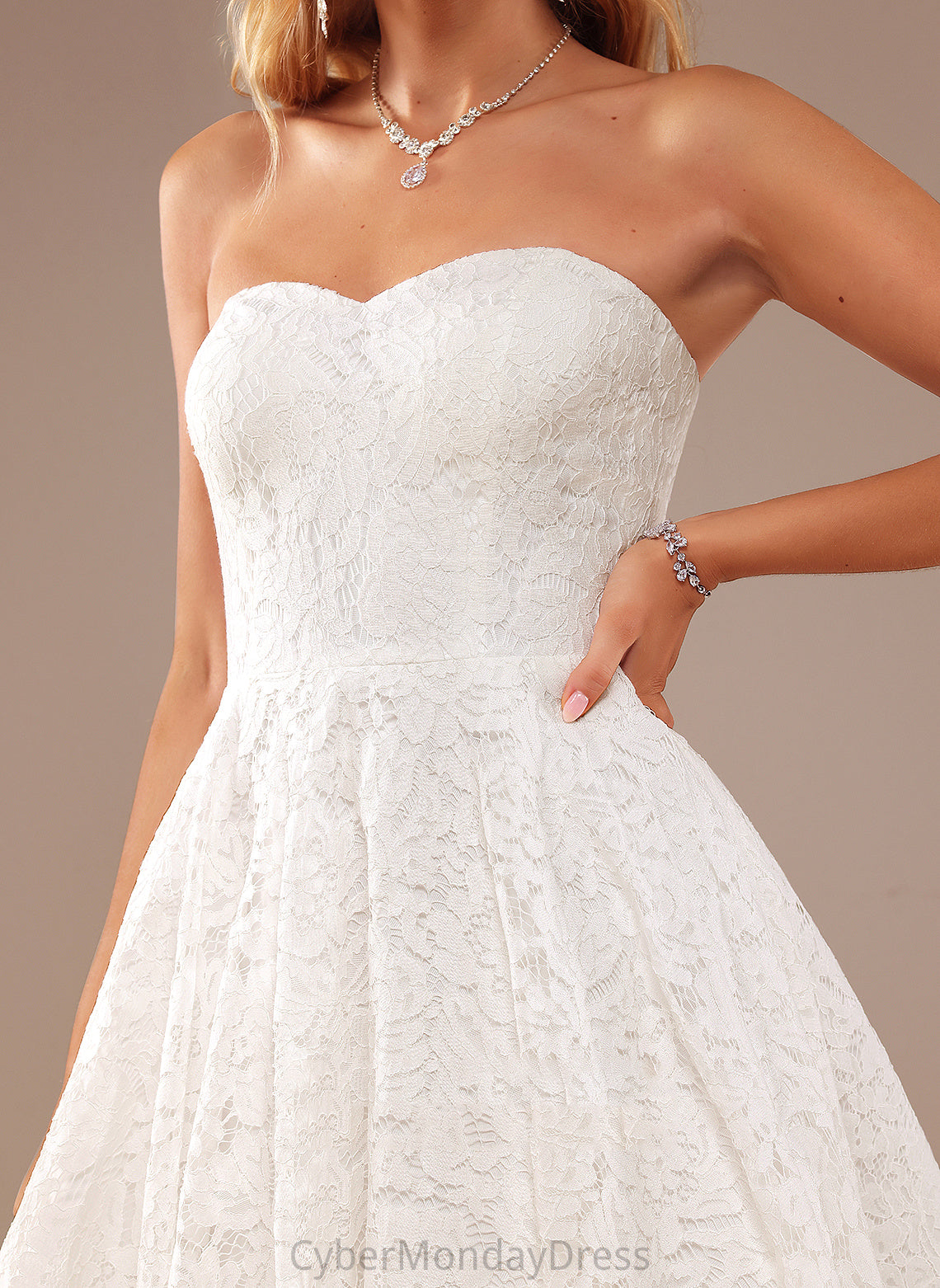 Knee-Length A-Line Frances Lace Sweetheart Wedding Wedding Dresses Dress