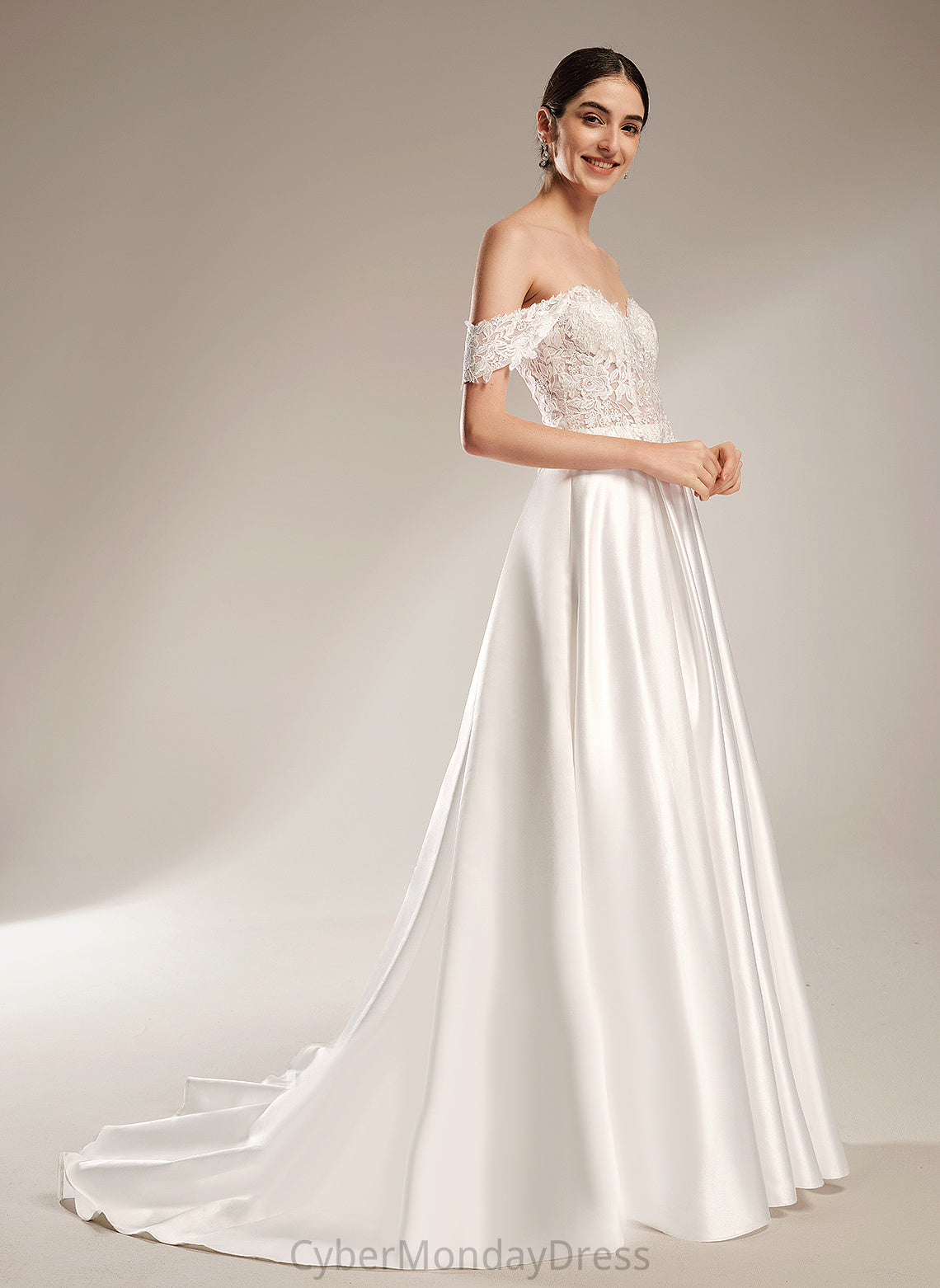 Wedding Chapel Satin Wedding Dresses Dress With Renata Sequins Lace Train Sweetheart Ball-Gown/Princess