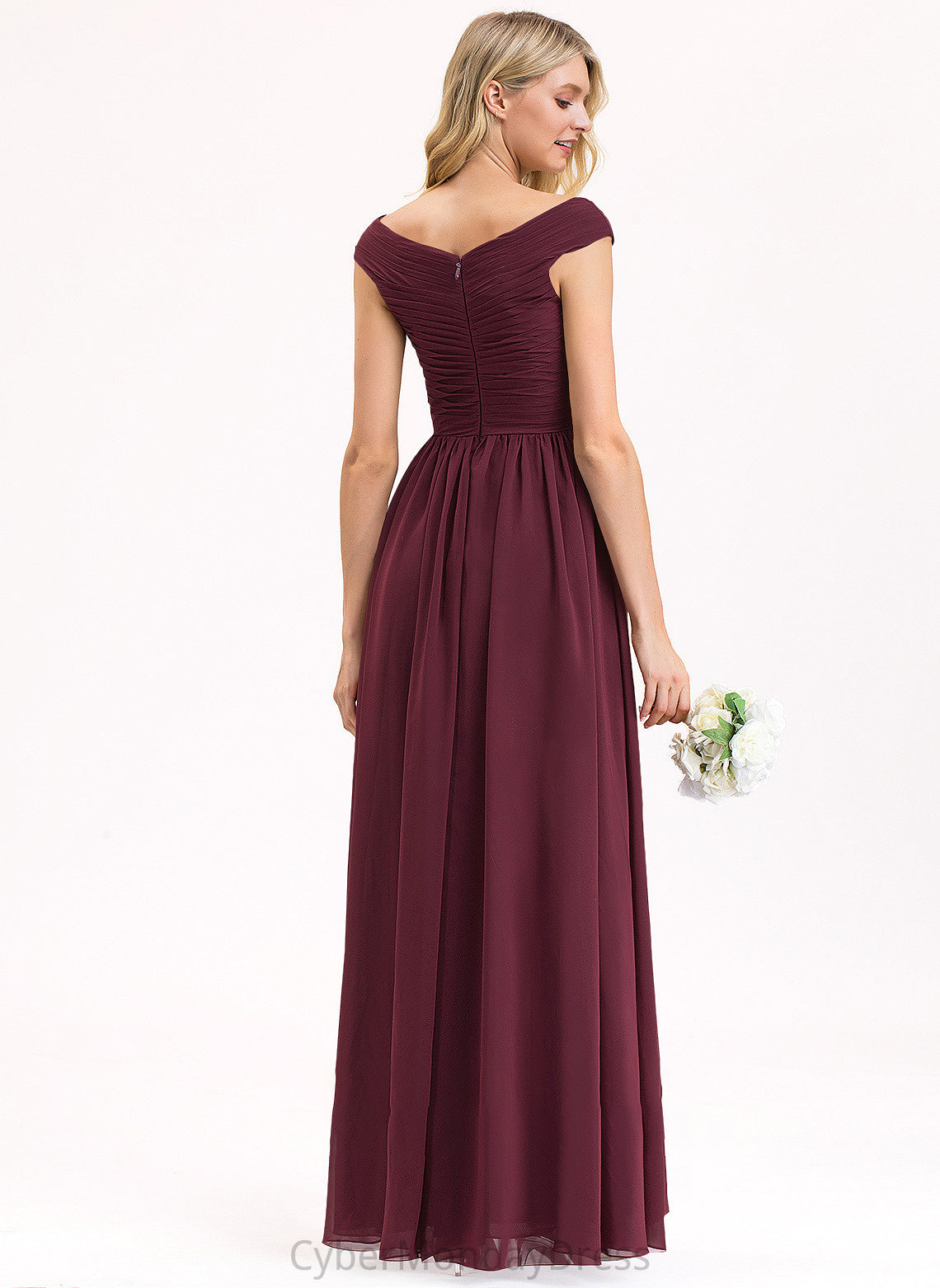 Neckline Fabric Ruffle SplitFront A-Line Off-the-Shoulder Embellishment Floor-Length Pockets Length Silhouette Jasmin Bridesmaid Dresses