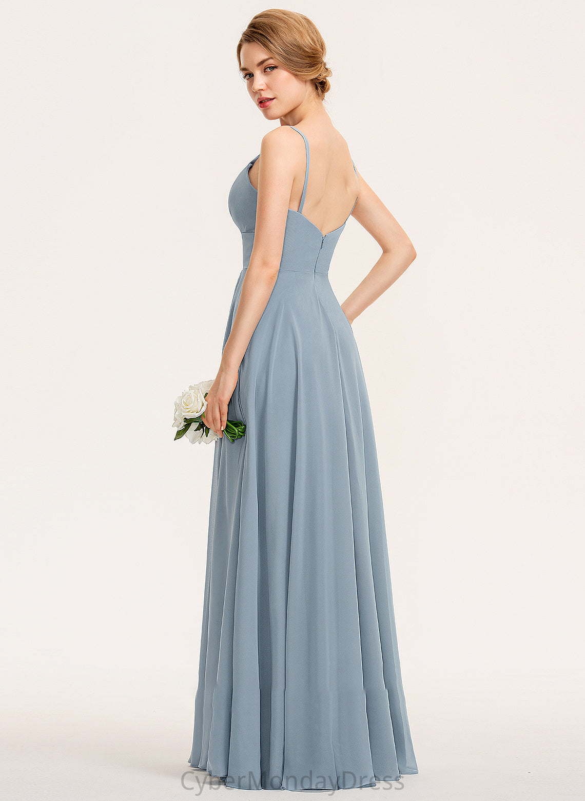 Ruffle Length Pockets V-neck Neckline Floor-Length A-Line Fabric Embellishment Silhouette Anaya Off The Shoulder Bridesmaid Dresses