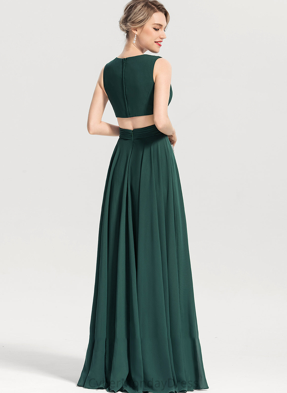 V-neck Length Neckline A-Line Silhouette Fabric Sleeve Floor-Length Kayden Bridesmaid Dresses