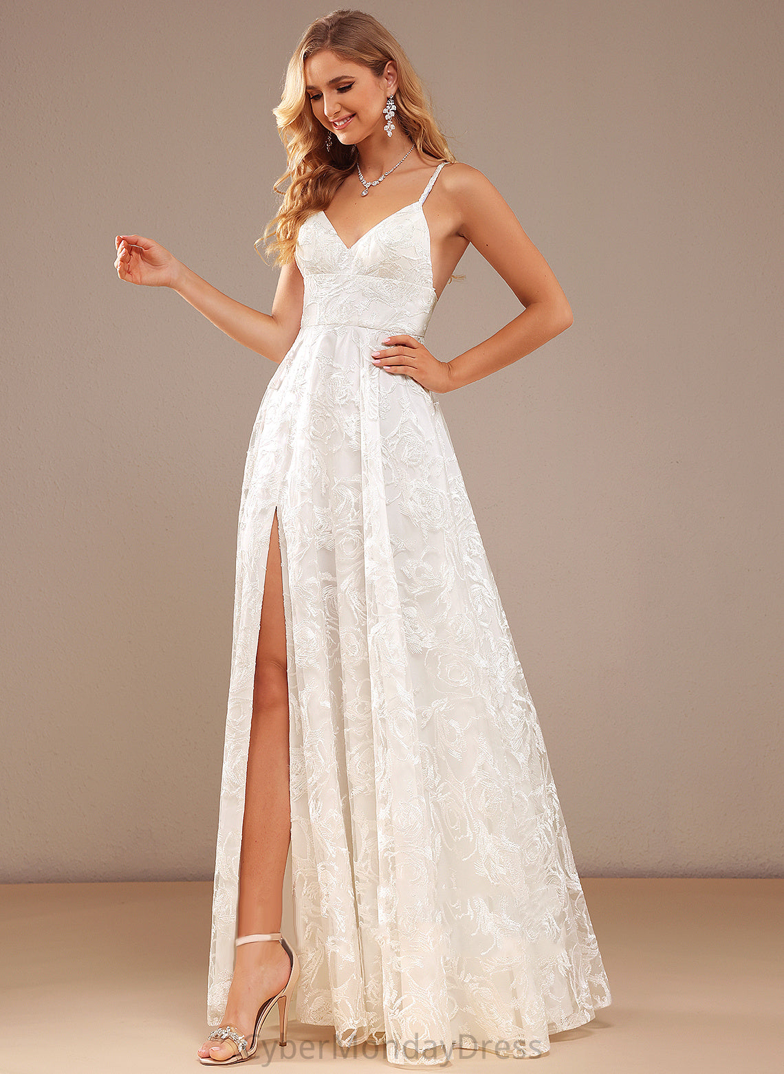 Wedding Dresses V-neck Lace Wedding Winifred A-Line Dress Floor-Length