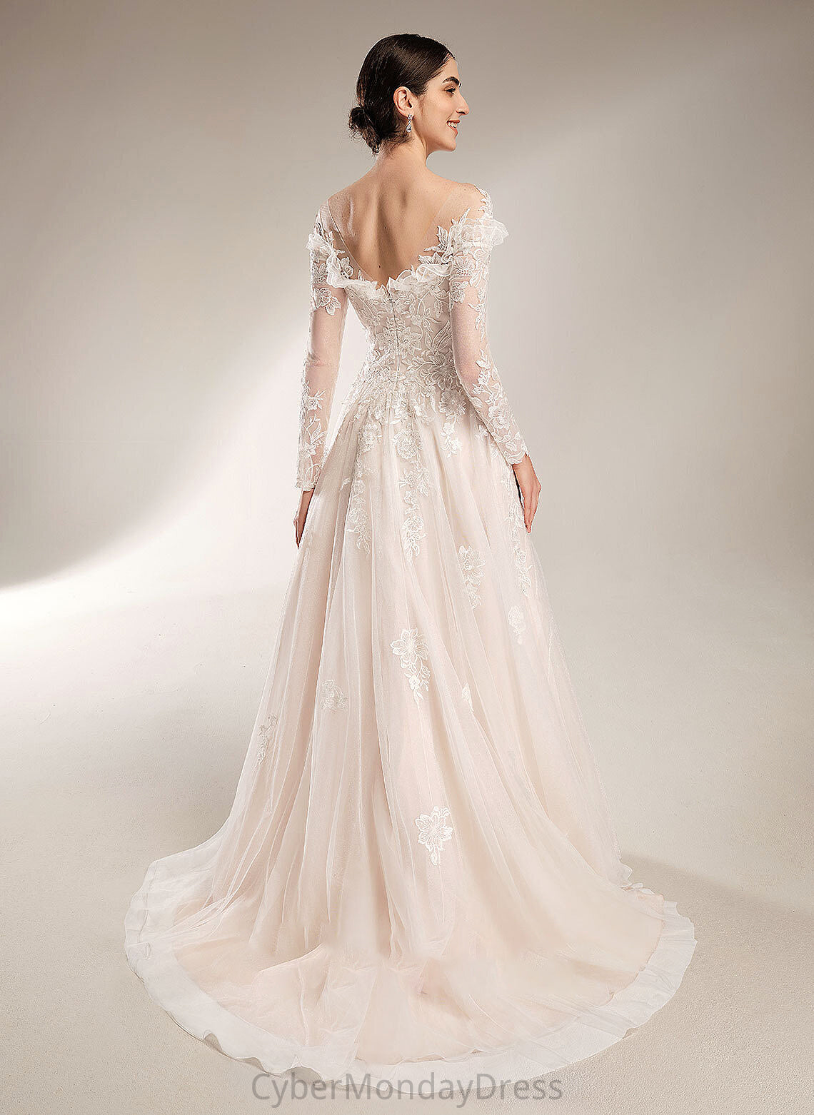 Sequins Train Wedding With Court Dress Wedding Dresses Off-the-Shoulder Ball-Gown/Princess Ainsley