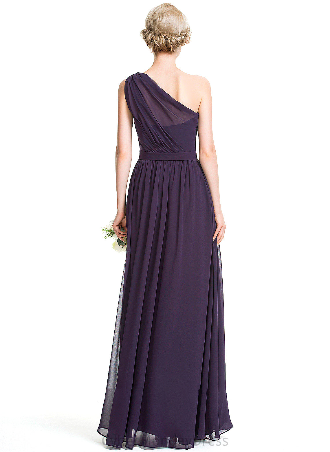 Floor-Length Length Embellishment Neckline Silhouette One-Shoulder Ruffle Fabric A-Line Eleanor Bridesmaid Dresses