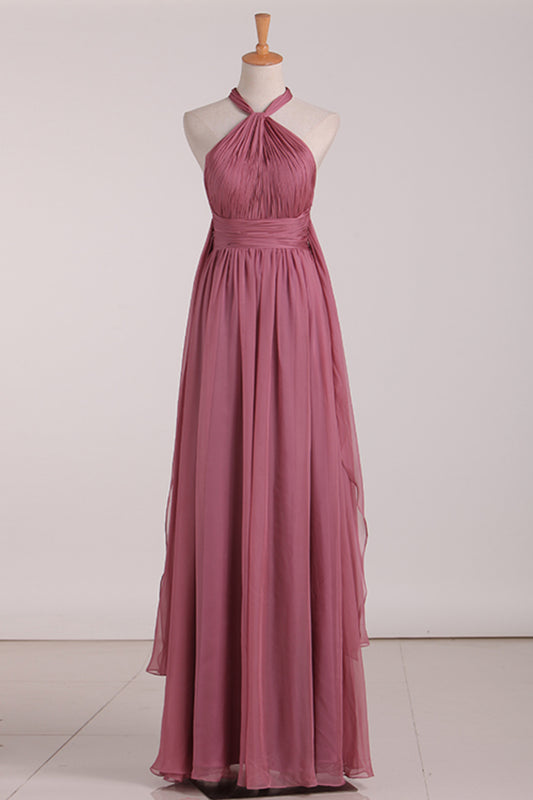 2024 Sexy Open Back Bridesmaid Dresses Chiffon With Ruffles And Sash