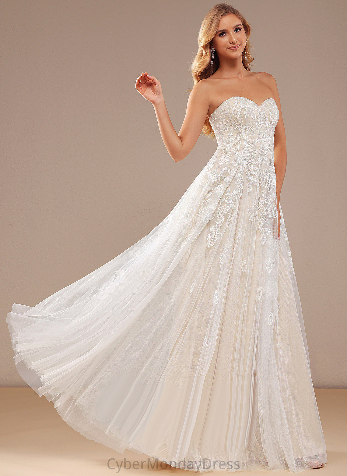 Lace Wedding Sweetheart Sequins Wedding Dresses Dress A-Line With Cameron Floor-Length