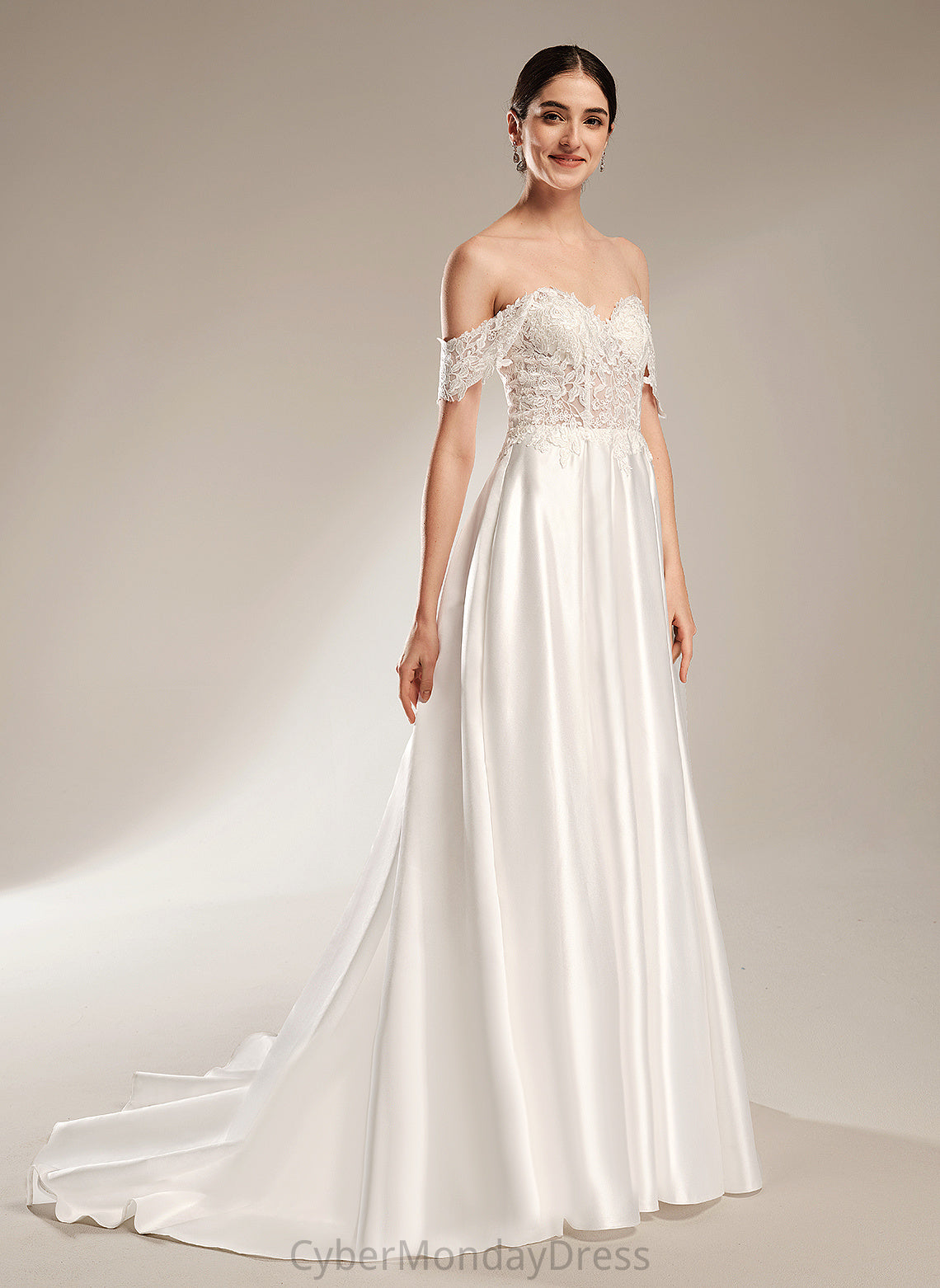 Wedding Chapel Satin Wedding Dresses Dress With Renata Sequins Lace Train Sweetheart Ball-Gown/Princess