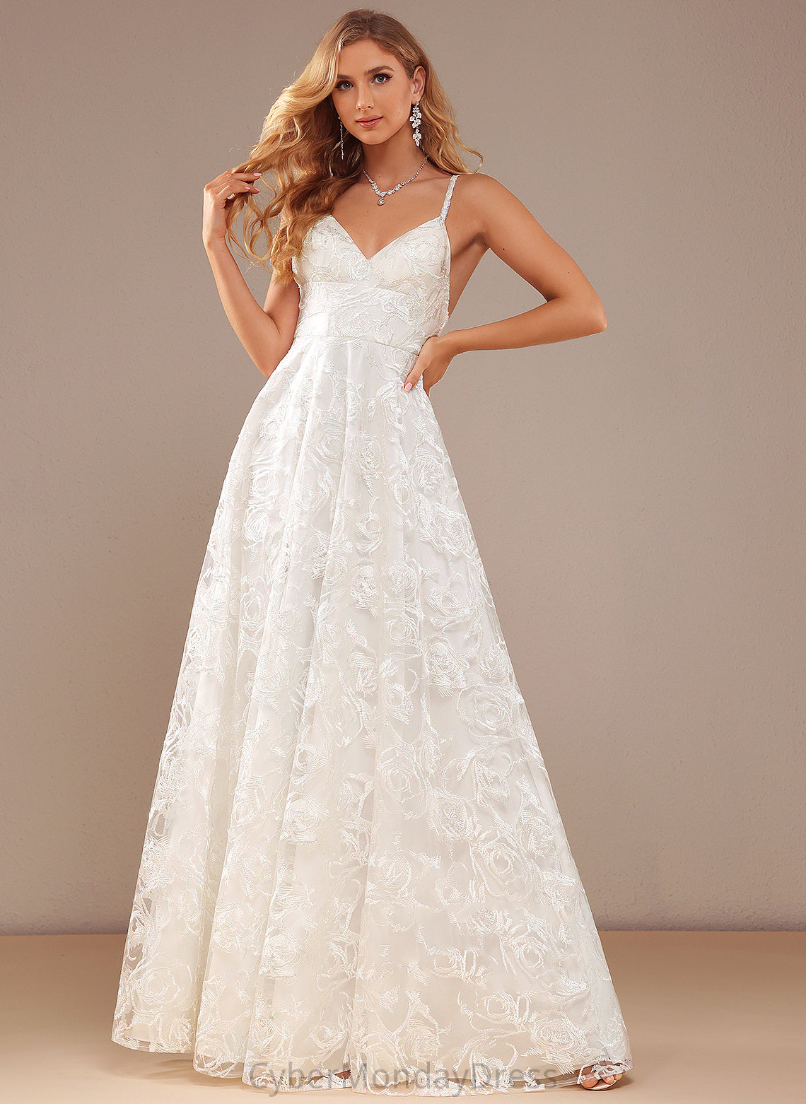 Wedding Dresses V-neck Lace Wedding Winifred A-Line Dress Floor-Length