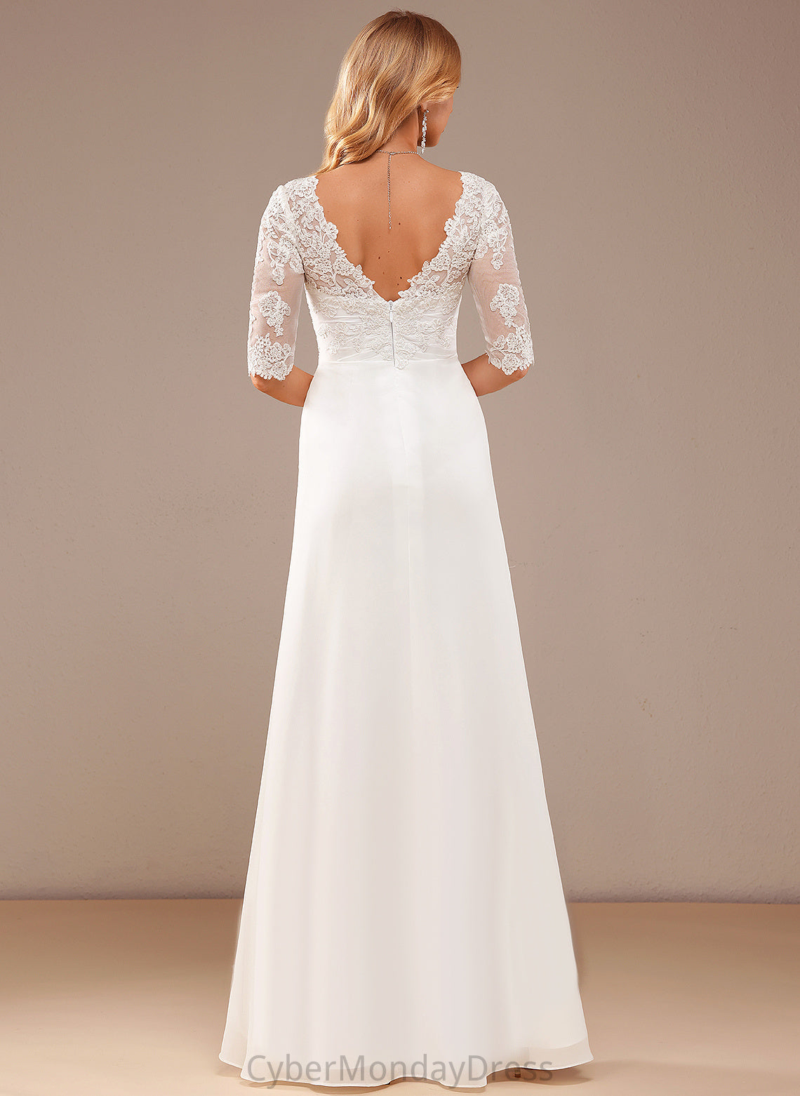 With Lace Chiffon Asymmetrical A-Line Dress Thalia Wedding Dresses Wedding V-neck Ruffle