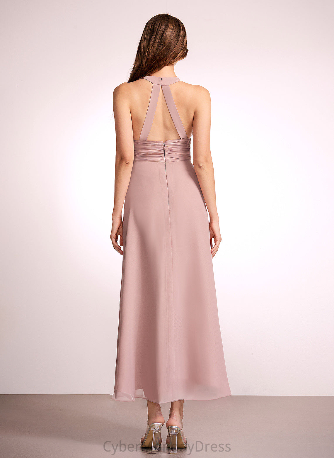 V-neck Length Neckline Fabric A-Line Embellishment SplitFront Silhouette Asymmetrical Alayna Bridesmaid Dresses