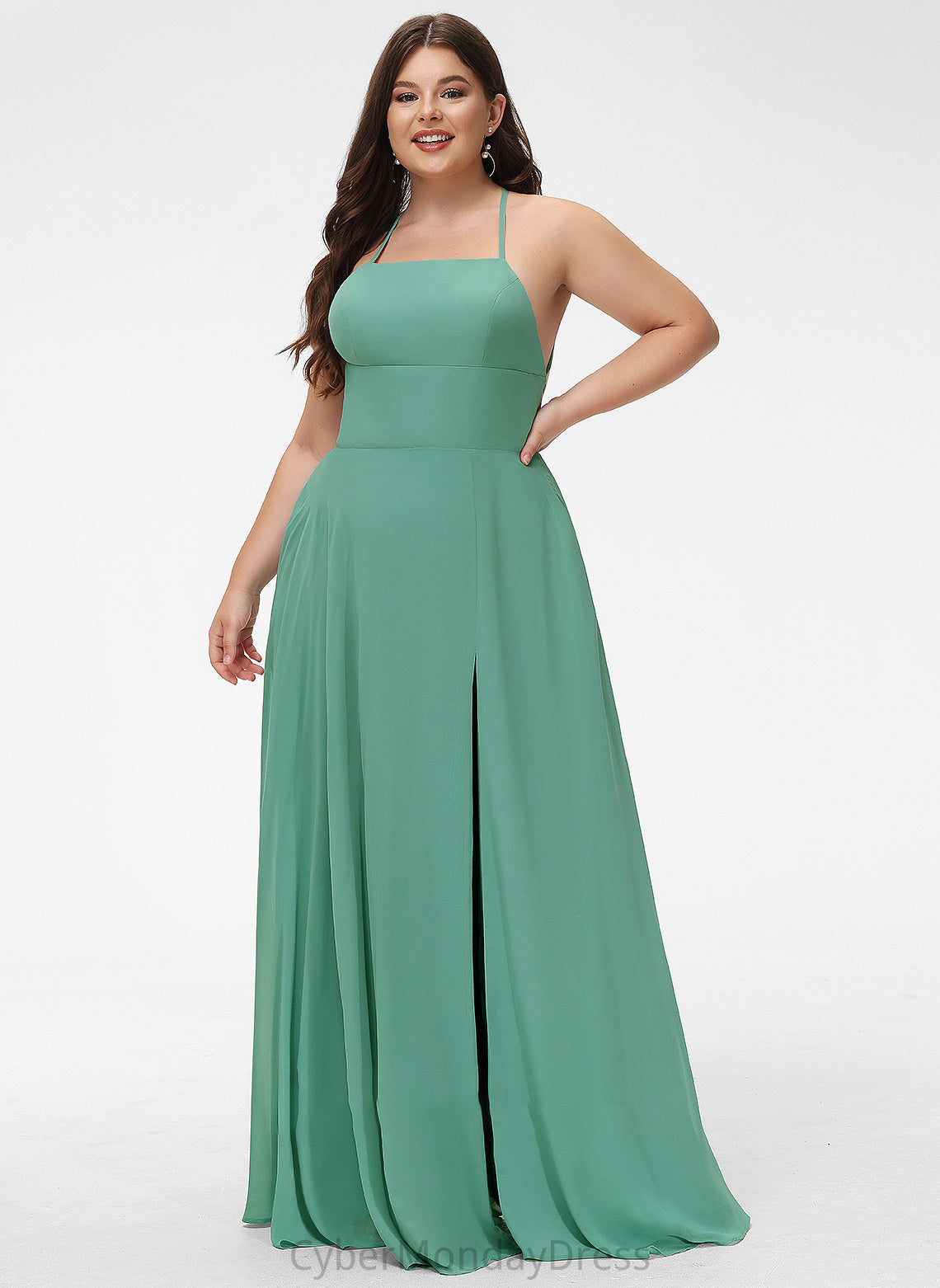 Floor-Length Straps SquareNeckline Length Silhouette Neckline A-Line Fabric Madeline A-Line/Princess Cap Sleeves Floor Length Bridesmaid Dresses