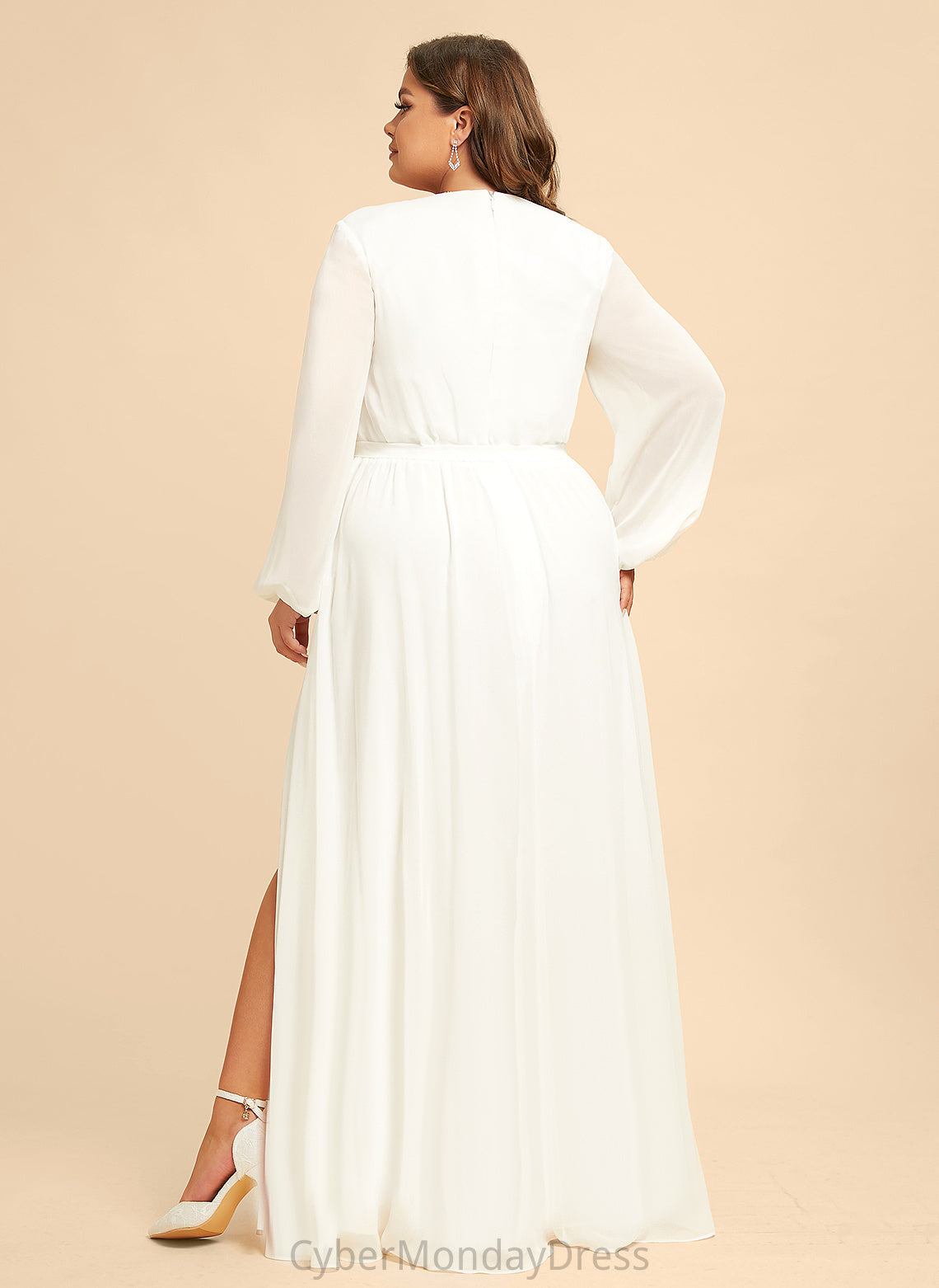 Dress Jamie V-neck Chiffon Wedding Dresses A-Line Floor-Length Wedding