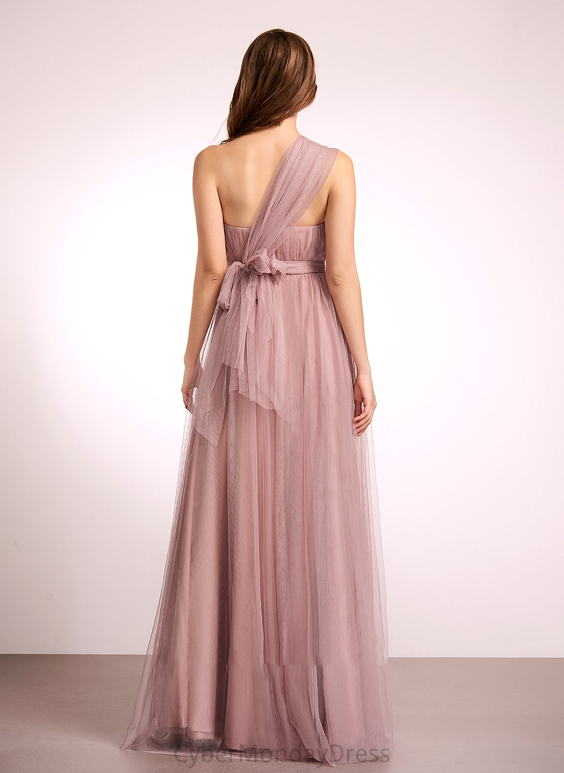 V-neck Length Neckline One-Shoulder Floor-Length Fabric Silhouette Off-the-Shoulder A-Line Straps Tulle Thalia Bridesmaid Dresses