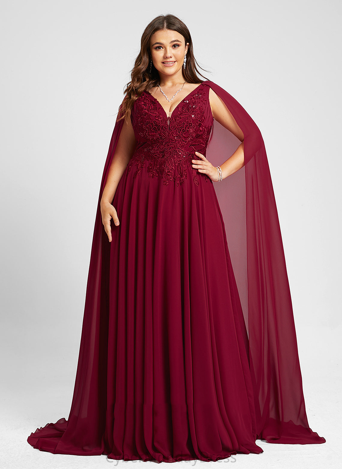 Floor-Length V-neck Chiffon Sequins Dress A-Line Wedding With Wedding Dresses Lace Leilani