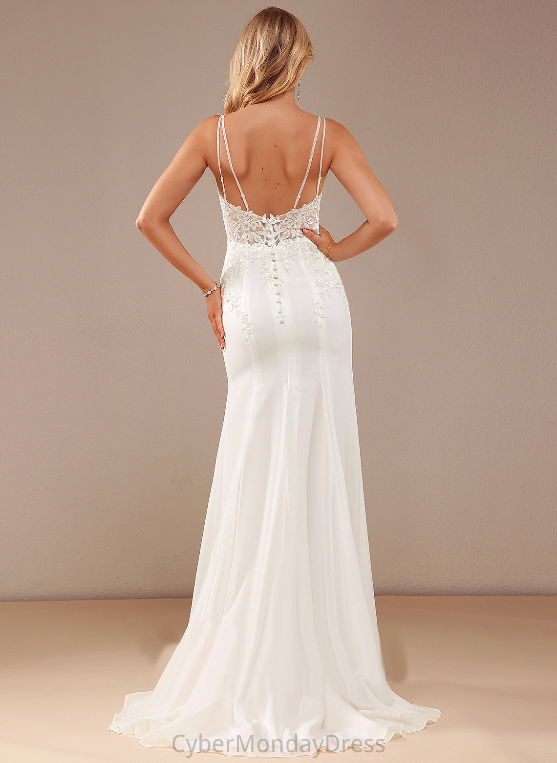 Train Trumpet/Mermaid Dress Lace Court Lace Wedding Dresses Beading With Wedding Chiffon V-neck Amara