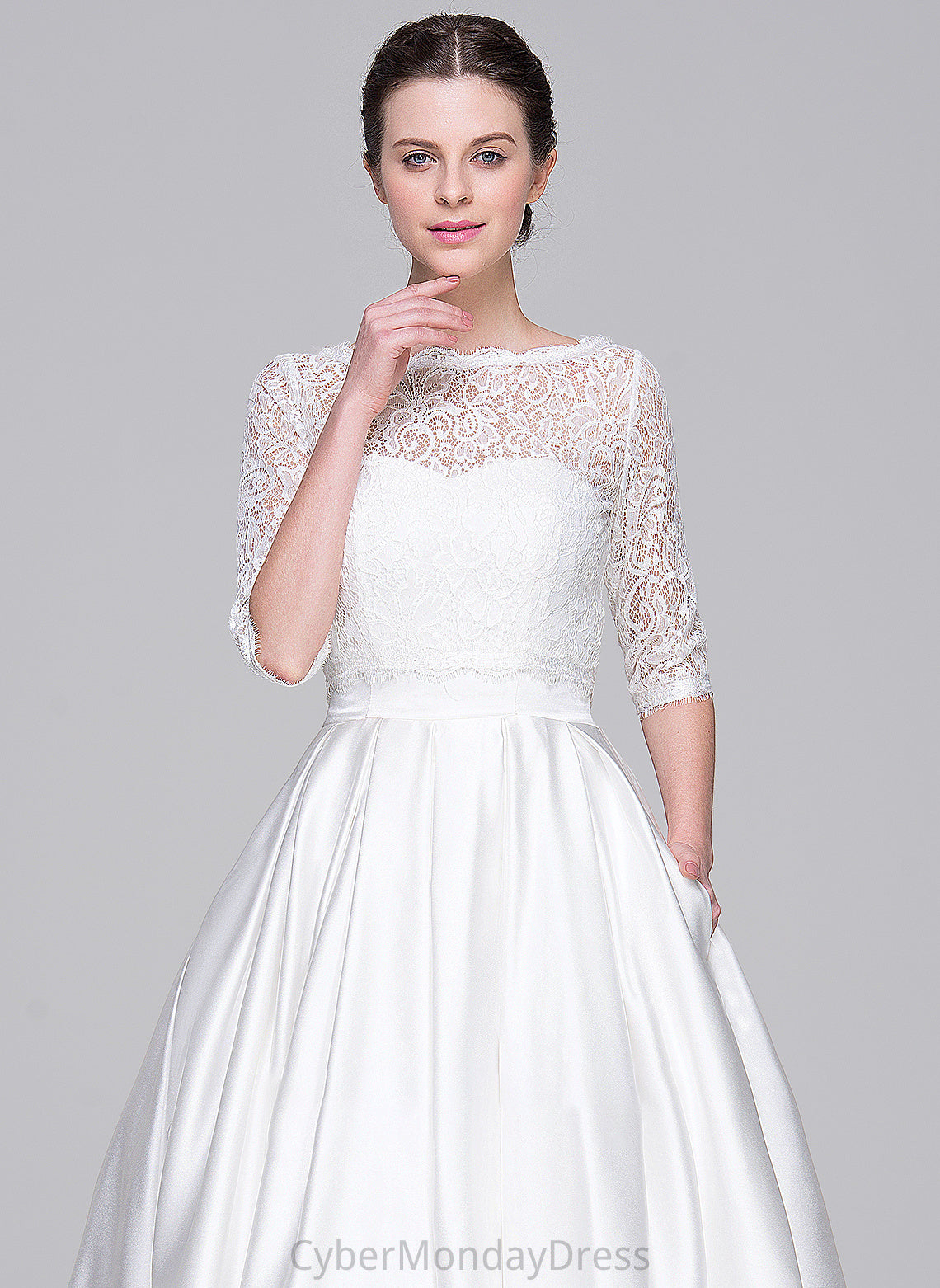 Tea-Length With Wedding Dresses Sweetheart Ball-Gown/Princess Wedding America Dress Satin Pockets