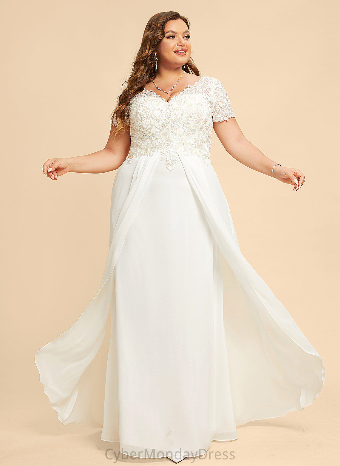 Dress Floor-Length Micah Chiffon Wedding A-Line V-neck Wedding Dresses