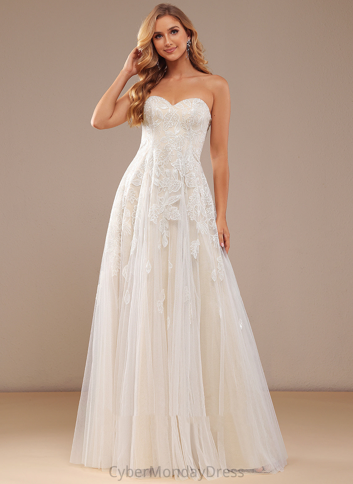 Lace Wedding Sweetheart Sequins Wedding Dresses Dress A-Line With Cameron Floor-Length