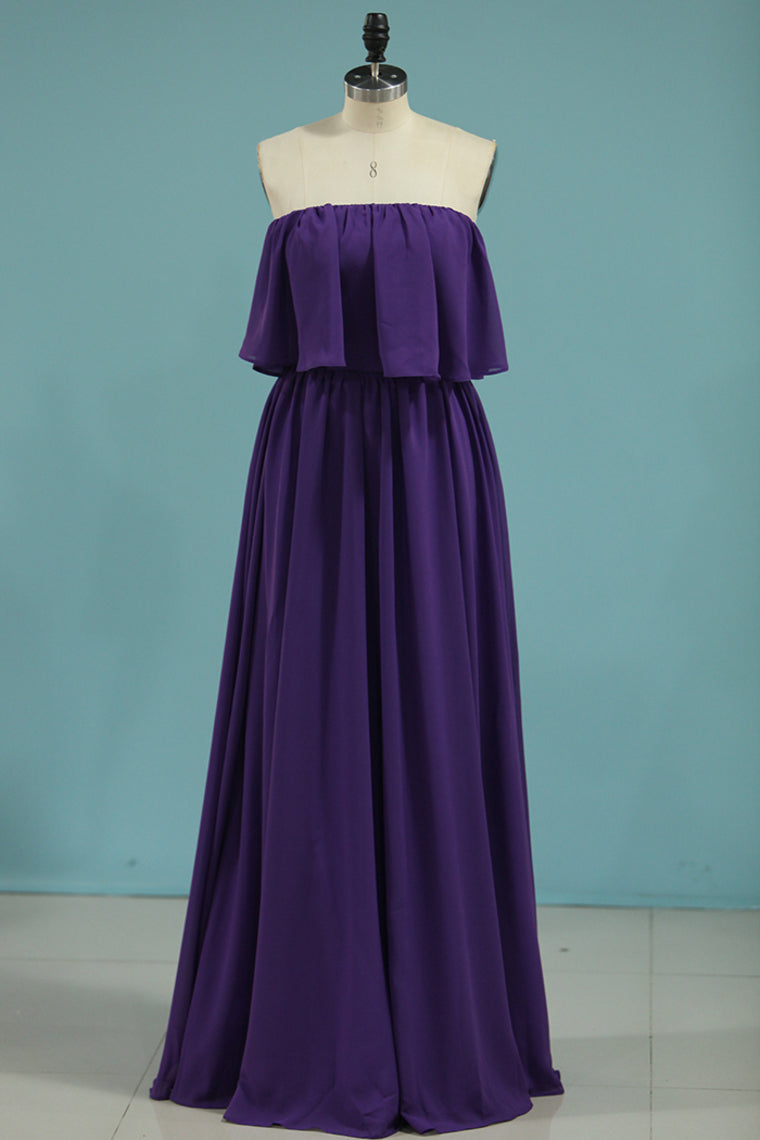 2024 Chiffon Boat Neck Bridesmaid Dresses A Line Sweep Train