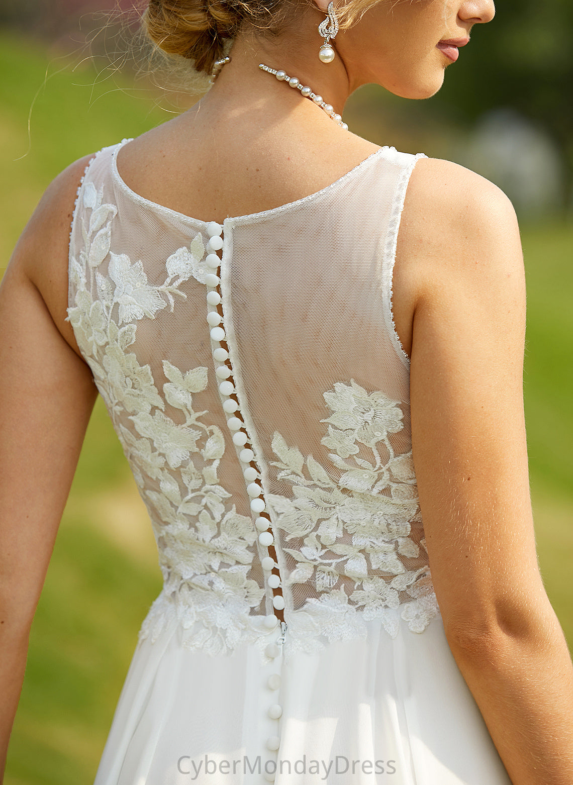 Court Beading With Kinley Chiffon Sequins Dress A-Line Train Wedding Dresses V-neck Lace Wedding