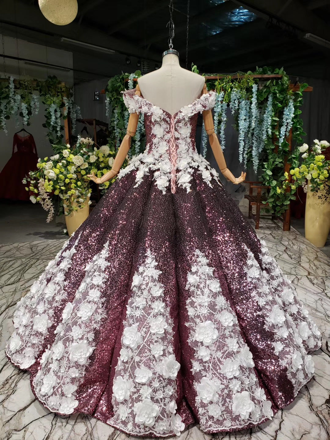 Amazing Unique Off The Shoulder Ball Gown Prom Dresses Sparkly Wedding Dresses