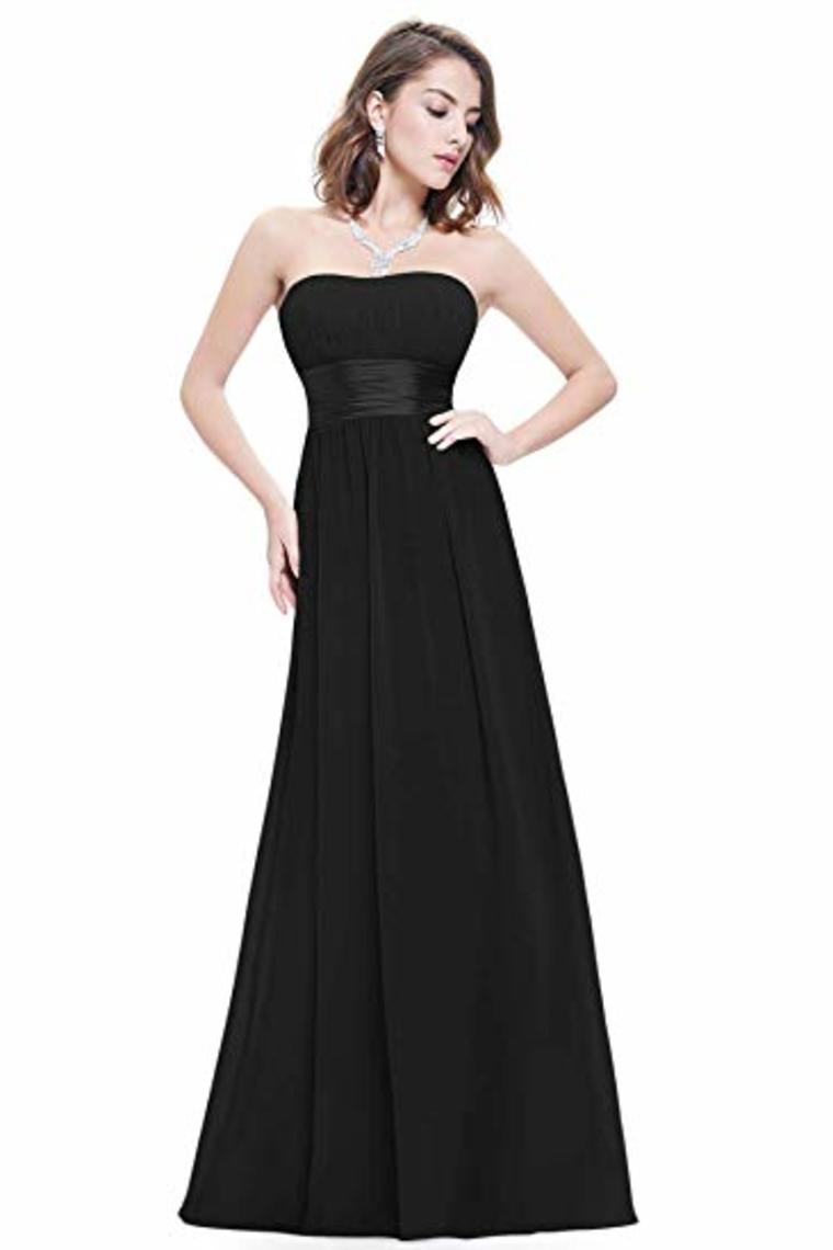 Chiffon Sweetheart Neck A Line Sleeveless Wedding Bridesmaid Long Evening Festive Party Dress