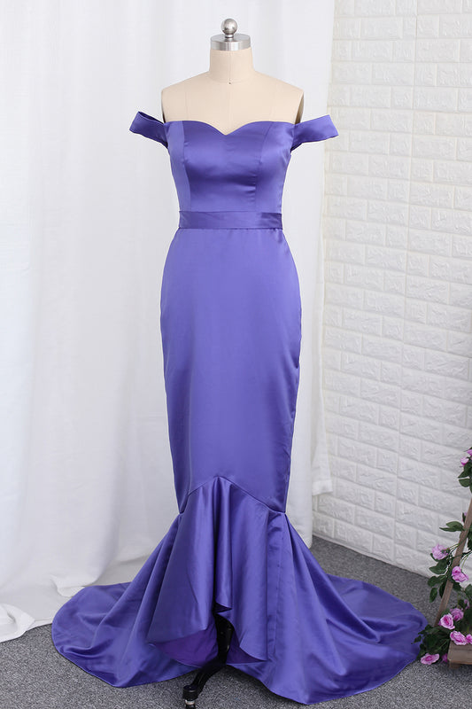 2024 Bridesmaid Dresses Mermaid Off The Shoulder Satin With Sash