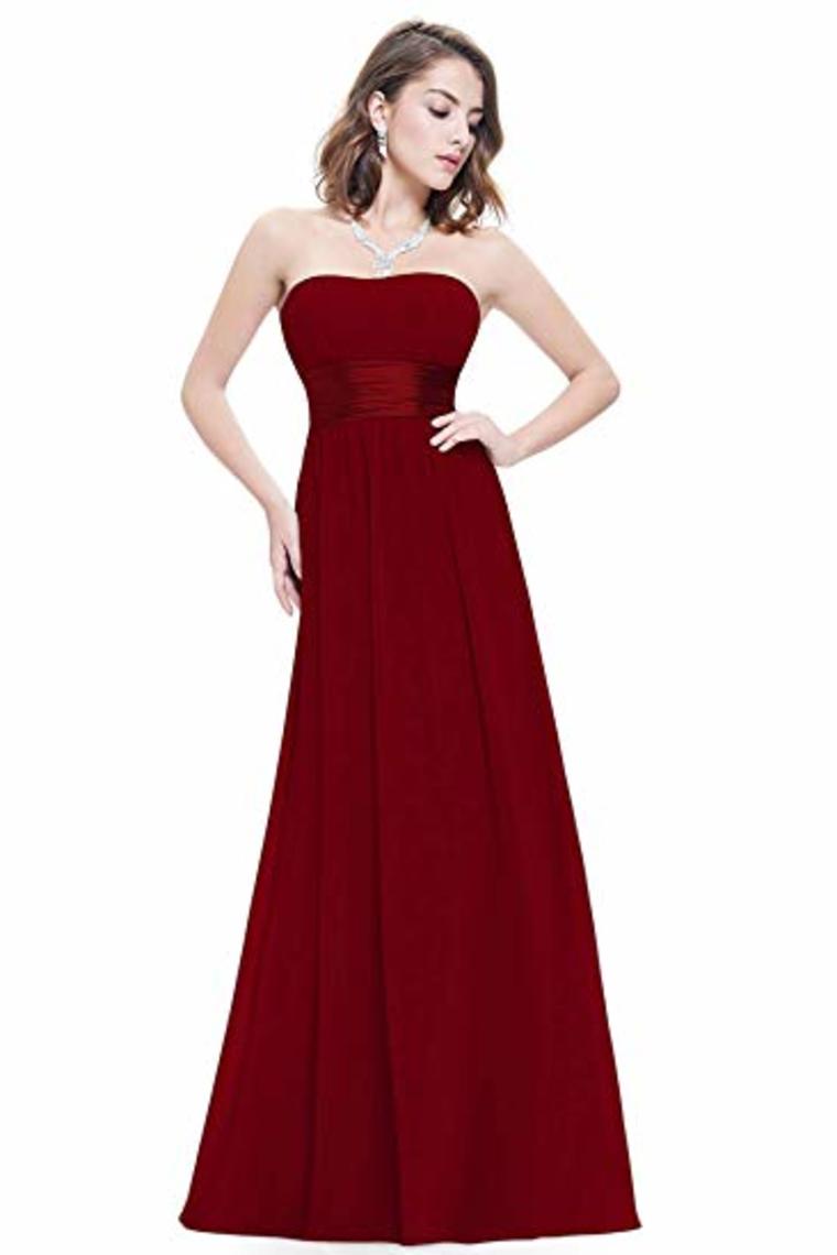 Chiffon Sweetheart Neck A Line Sleeveless Wedding Bridesmaid Long Evening Festive Party Dress