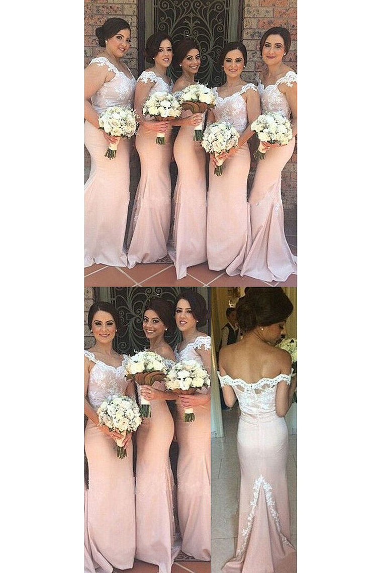 2024 Mermaid Off The Shoulder Bridesmaid Dresses With Applique