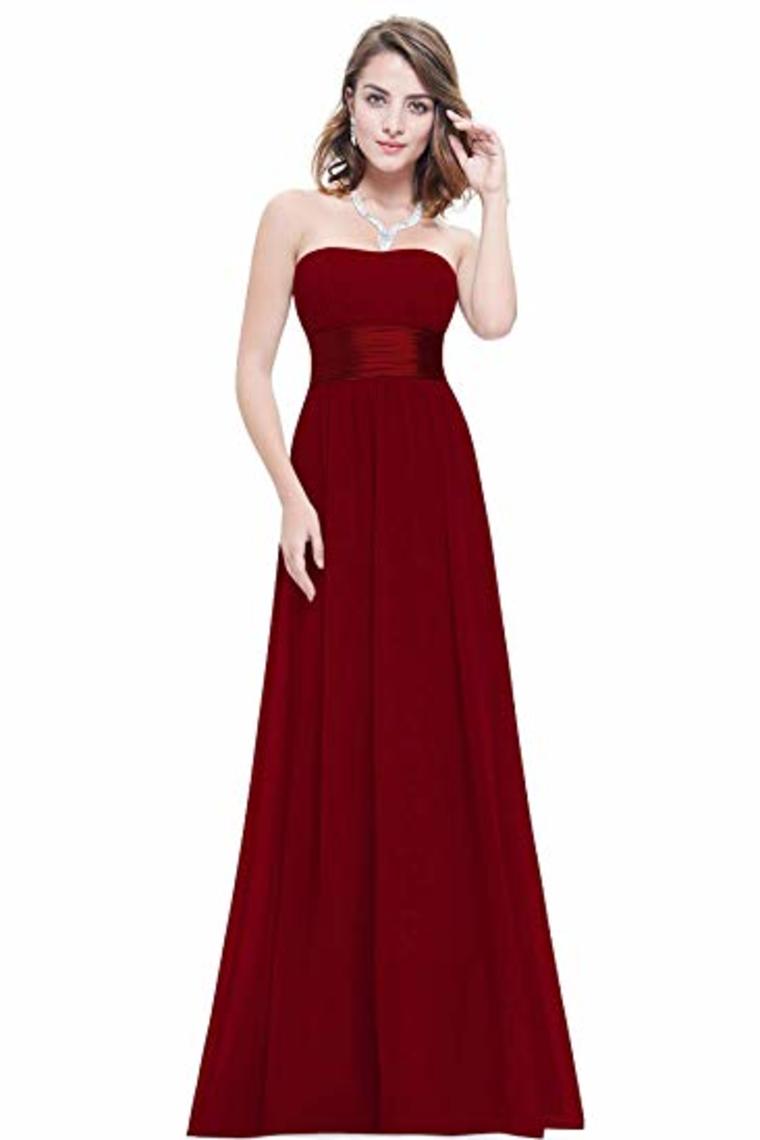 Chiffon Sweetheart Neck A Line Sleeveless Wedding Bridesmaid Long Evening Festive Party Dress