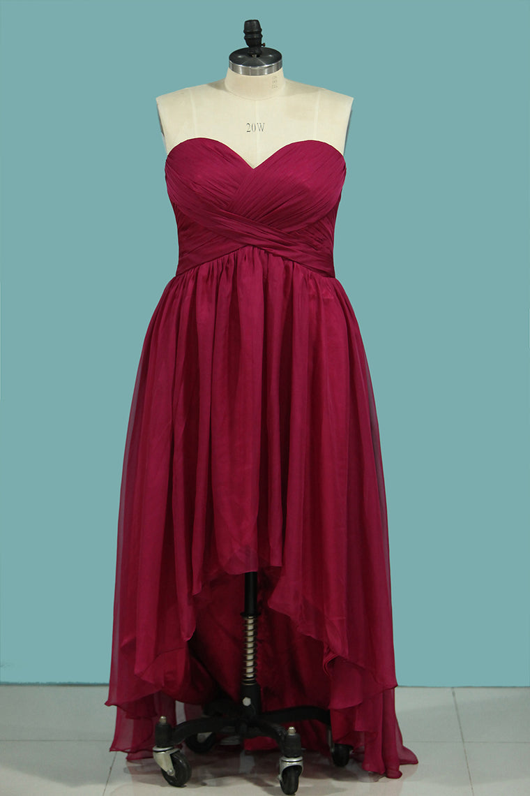 2024 Asymmetrical Bridesmaid Dresses Sweetheart Ruched Bodice A Line