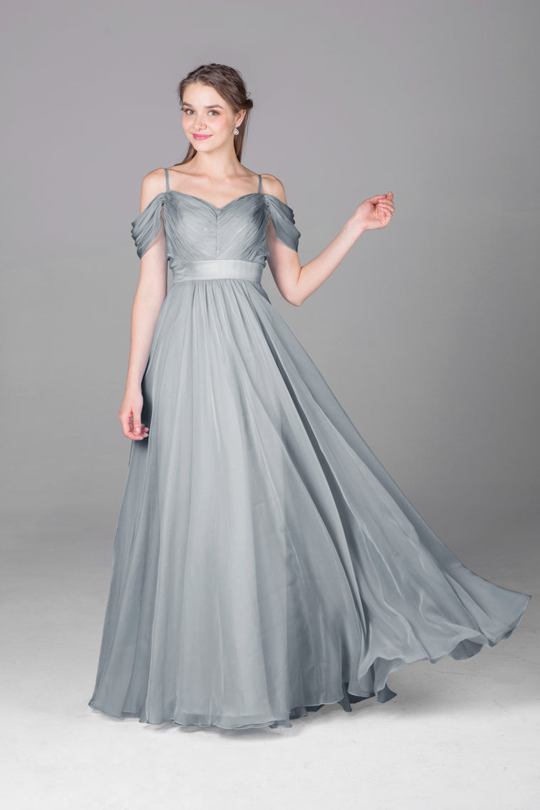 2024 Bridesmaid Dresses Spaghetti Straps Chiffon With Ruffles Floor Length