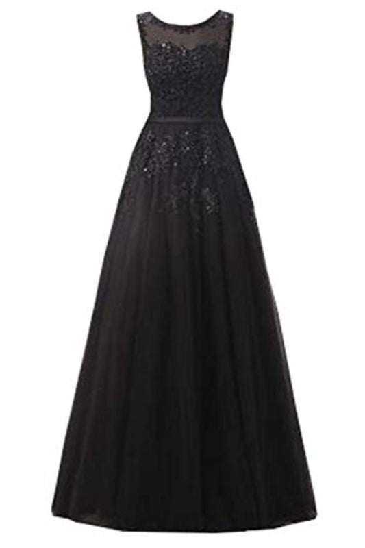 Beautiful A-Line Long Lace Tulle Zipper Evening Dress Ball Gown Bridesmaid Dress